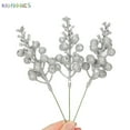 thumbnail image 7 of BadPiggies 36 Pack Glitter Berry Stems, 8 Inch Artificial Christmas Tree Picks Decoration Filler Ornaments DIY Xmas Wreath (Silver), 7 of 7
