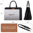 thumbnail image 3 of Wrangler Women Laptop Briefcase Tote Bag with Detachable Adjustable Strap, Black, 3 of 7