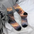 thumbnail image 5 of Rateoe Mythical Serpent Mountain Sunrise for Women Casual Calf Socks - Cute Crew Socks - Thin Soft Above Ankle Socks Size 5-11, 5 of 6
