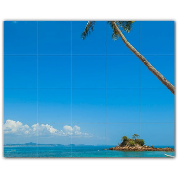 Picture-Tiles.com: Beach Ceramic Tile Wall Mural WAL500097-54XL. 60"W x 48"H using (20) 12" x 12" Ceramic Tiles-Satin Finish