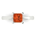 thumbnail image 2 of 1ct princess cut red Zircon 18k white gold Bridal Wedding Engagement Promise Anniversary Ring for Women size 9.5, 2 of 7