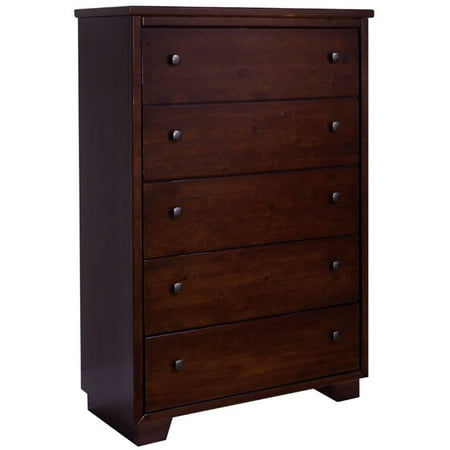 Progressive Diego 5 Drawer Chest In Espresso Pine Walmart Com