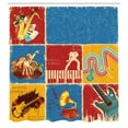 thumbnail image 3 of Ambesonne Retro Shower Curtain, Music Jazz Grunge Boho, 69"Wx70"L, Multicolor, 3 of 5