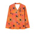 thumbnail image 5 of Halloween Pajamas Womens 2 Piece Pant Sets Pumpkin Ghost Print Long Sleeve Button Up Shirt and Bottoms Pjs Outfits, L Style #K, 5 of 6