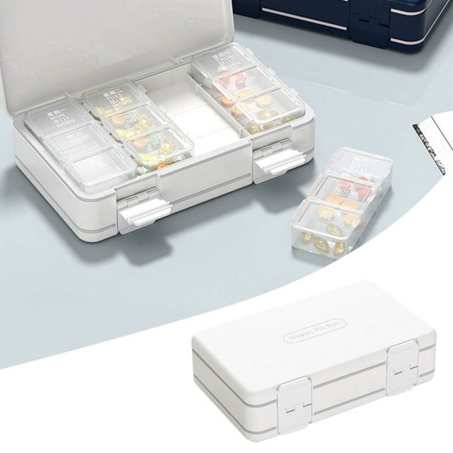 Double Layer 24 Grid Portable Dispenser Large Capacity Daily Meal Organizer Food Storage Container