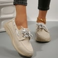 thumbnail image 3 of Mepaouo Loafers for Women Comfortable Casual Slip on Walking Shoes Arch Support Work Canvas Oxfords, 3 of 7
