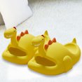 thumbnail image 3 of Pantuflas de dinosaurio Diapositivas lindas 3D Dinosaurio Punta abierta Antideslizante Suave Cómodo Secado rápido (37-38) Amarillo, 3 of 4