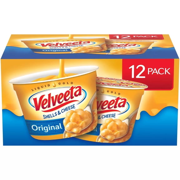 Velveeta Shells & Cheese Original Microwavable Shell Pasta & Cheese Sauce, 12 ct Pack, 2.39 oz Cups