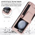 thumbnail image 3 of Allytechgroup Wallet Case for Samsung Galaxy Z Flip 6, with Crossbody Shoulder Strap Bumper Shockproof Cards Holder RFID Blocking Slim Phone Case for Galaxy Z Flip6, Rosegold, 3 of 5