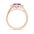 thumbnail image 2 of ANGARA Natural 1.5 Ct. Amethyst with Diamond Classic Ring in 14K Rose Gold for Women (Ring Size: 5), 2 of 9