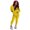 4-Jogger Sets-Yellow, variant on SELONE Sweat Sets For Women 2 Piece Long Sleeve Jackets Long Sweatpants Hooded Neck Gym Sets Cotton Blend Loose Taper Leg Workout Solid Jogger Lounge Sets Streetwear Fall Wintern Clothes Black