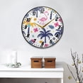 thumbnail image 4 of Wall Clock Battery Operated Non-Ticking Silent for Living Room Bedroom Kitchen Office Decor Cute Flamingo Flower Tree 12", 4 of 10