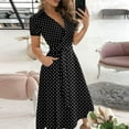 thumbnail image 2 of ZMHEGW Sun Dresses For Women 2023 Casual Print V-Neck Lacing Slim Body Wrap Long Boho Dress, 2 of 8