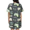 thumbnail image 6 of Fuzoiu Gamers Print Women's Short-Sleeved Pajama Set,Lounge Sleepwear Set,Womens Pajama Sets 2 Piece,Button-Up Top and Shorts with Pockets-XX-Large, 6 of 7