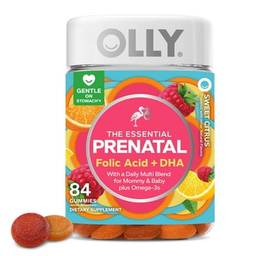 OLLY Prenatal Multivitamin Gummy for Women, Folic Acid, Vitamin D, Omega 3 DHA, 84 Ct