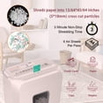 thumbnail image 6 of Bonsaii Confidential Shredder, Ideal for home offices, this high-security device shreds up to 6 sheets at once, handling documents, mail, staples, and credit cards, 3.4-gallon bin, Pink, 6 of 7