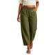 thumbnail image 1 of Neewe Womens High Waist Pants Wide Leg Ankle Casual Button Waist Vacation with Pockets Daily Outfits, 1 of 6