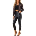 thumbnail image 2 of INSPIRE CHIC Women's  Sequin Stand Collar Long Sleeve Zipper Cropped Bomber Jacket XL Colourful, 2 of 5