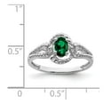thumbnail image 4 of Auriga 925 Sterling Silver Emerald and Diamond Engagement Ring Size- 9 for Women, 4 of 6