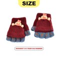 thumbnail image 2 of Guantes convertibles con tapa abatible de dibujos animados para niños pequeños, guantes sin dedos de punto de lana de invierno con manopla, 2 of 5