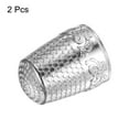 thumbnail image 3 of Uxcell Sewing Thimble Copper Sewing Thimble Finger Protector, Silver Tone 2 Pack, 3 of 5
