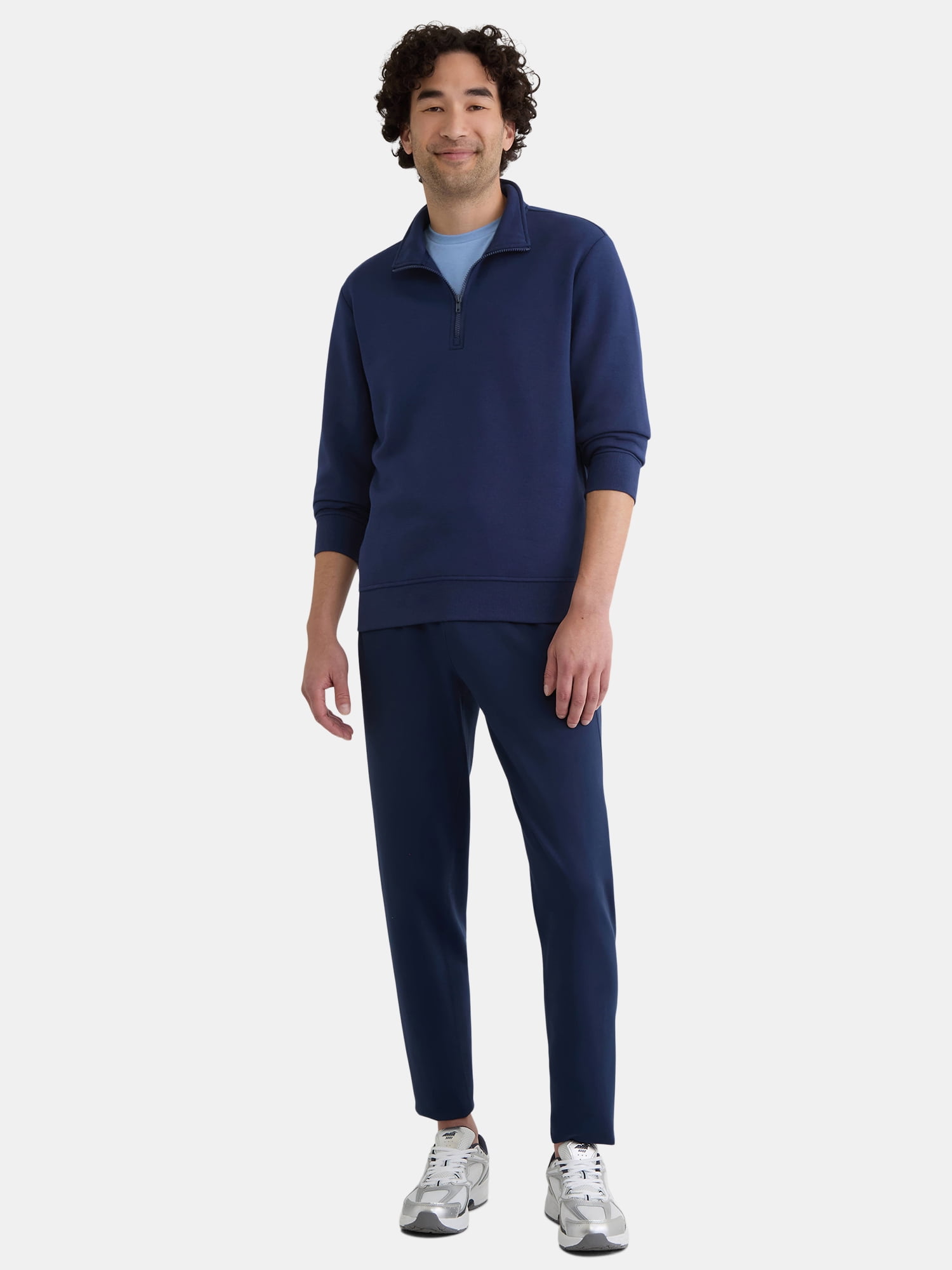 Athletic Works Men's Active Fleece Quarter Zip Sweatshirt, Size XS-5XL