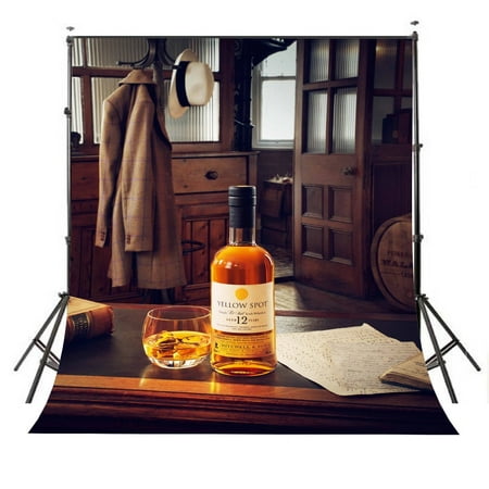 HelloDecor Polyster 5x7ft Irish Whiskey Poster Drinks Photography Backdrop Leisure Mood Personal Studio Photo Background