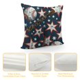 thumbnail image 4 of Orinice Baseball Stars Bat Graphic Decorative Throw Pillow Cover for Home Couch Living Room Bed Sofa - Square, Year-Round Use, 1PC 22x22in, 4 of 5
