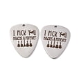 thumbnail image 2 of 5pc Non-201 Stainless Steel Pendants Guitar Pick Charm Laser Cut with Word I'd Pick You Always & Forever Stainless Steel Color 35x28x1.5mm Hole: 2.2mm, 2 of 5