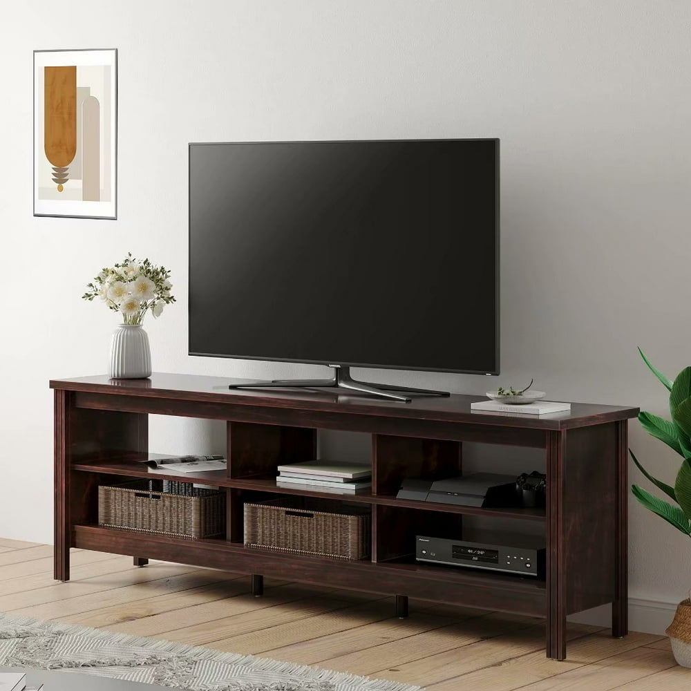 Farmhouse TV Stands for 75 inch TV Media Console Table Entertainment