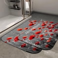thumbnail image 5 of 1pc Red Poppies in Grey Absorbent Non-Slip Bathroom Thickened Flannel Rug Decor,Soft,Quick Drying,Suitable For Indoor/outdoor Use,Bathrooms,Bedrooms,Kitchens,Terrace,Laundry Rooms,16"x24", 5 of 9