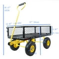 thumbnail image 4 of Mesh Steel Garden Cart 550 lbs, Folding Utility Wagon with 10 Inch Wheels, Yellow, 4 of 6
