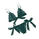 thumbnail image 3 of Conjunto de ropa interior de encaje floral encantador para mujer, regalo de lencería de bragas de malla, verde oscuro, S tholdsy XX000194-05, 3 of 7