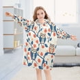 thumbnail image 5 of Wearable Blanket with Sleeves and Pocket Oversized Hooded Sweatshirt 3-14 YR Owl on The Branch S, 5 of 7