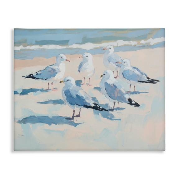 Stupell Industries Summer Seagulls Crowding Shore Canvas Wall Art, design by Sisi and Seb, 36 x 48