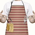 thumbnail image 2 of Brown and Red Christmas Striped Pattern Apron-Garden Aprons for Women with Pockets-Cotton Linen Waterproof Kitchen Cooking Gardening Aprons Adjustable for Kitchen,Cooking,BBQ and Salon 33"x27", 2 of 7