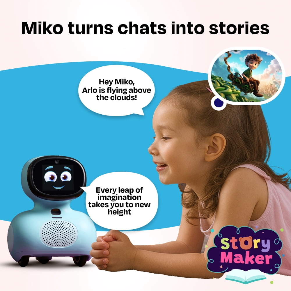 MIKO, Kids AI Robot, Model Mini+, Blue, Learning & Emotional