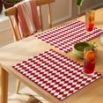 thumbnail image 4 of Red Plaid Placemats Set of 8 Modern Minimalist Geometric Gingham Checkered Place Mats Indoor Wipeable Table Mats Washable Cloth Dining Table Placemats for Kitchen Holiday Party Home Decor 13x19 Inch, 4 of 9