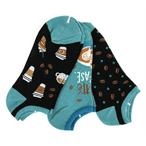 Foot Traffic, Women's Stylish No-Show Socks, Coffee, 3-Pair Pack (Sizes 4-10)