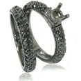 thumbnail image 1 of Ensemble Nuptial Semi-Monture Pavé de Diamants Noirs 2 Ct en Or Blanc 14 K, 1 of 3