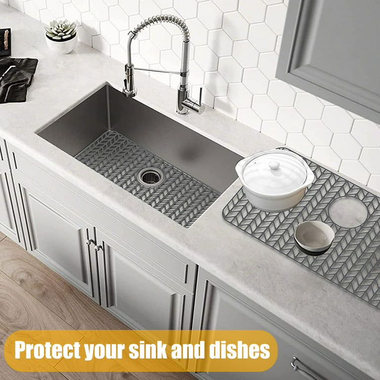 Sink Divider Mat Grid Non-slip Silicone Sink Mat Kitchen Sink