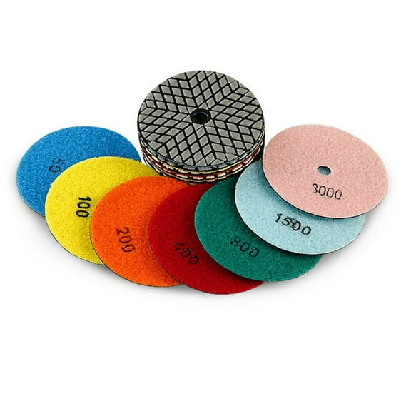 4 Inch 100Mm Diamond Polishing Pad Dry Granite Stone Disc For Concrete Marble Stone 50 100 200 400 800 1500 3000 Grit Power Tool 100 Grit Smile Home