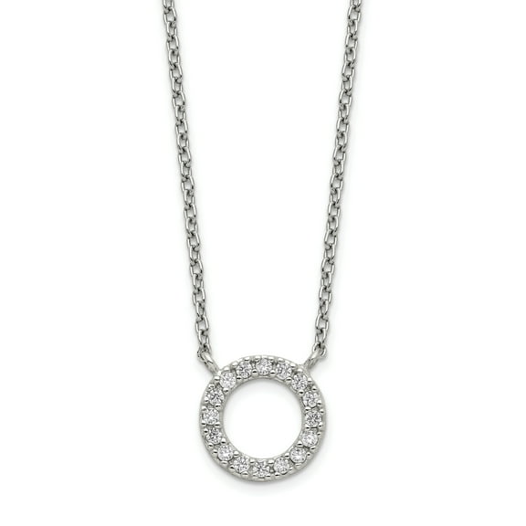 Sterling Silver Cubic Zirconia Pendant Necklace