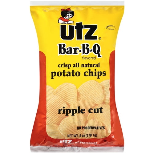 Utz GlutenFree Ripples Barbeque Potato Chips, 6.5 Oz.