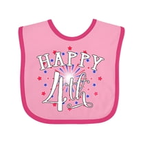 Inktastic Happy 4th- Fourth of July Firework Boys or Girls Baby Bib