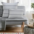 thumbnail image 6 of Ox Bay Ariya Gray/Ivory Chevron Cotton Adult Decorative Throw Pillow Cover, 6 of 12