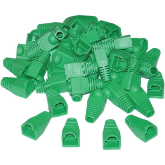 Cable Wholesale RJ45 Strain Relief Boots- Green- 50 Pieces Per Bag