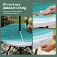 thumbnail image 5 of Round Outdoor Tablecloth with Umbrella Hole and Zipper, Ombre Turquoise Waves Tablecloth with Elastic Waterproof, Abstract Art Gradient Modern Patio Table Covers for 55" - 60" Picnic Pool Tables, 5 of 9