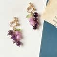 thumbnail image 4 of AYYUFE 1 Pair Vivid Charming Dangle Earrings Alloy Fruit Grape Drop Stud Earrings Jewelry Acessories Alloy Pink, 4 of 8