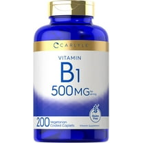 Vitamin B1 500mg (Thiamine) | 200 Vegetarian Caplets | by Carlyle